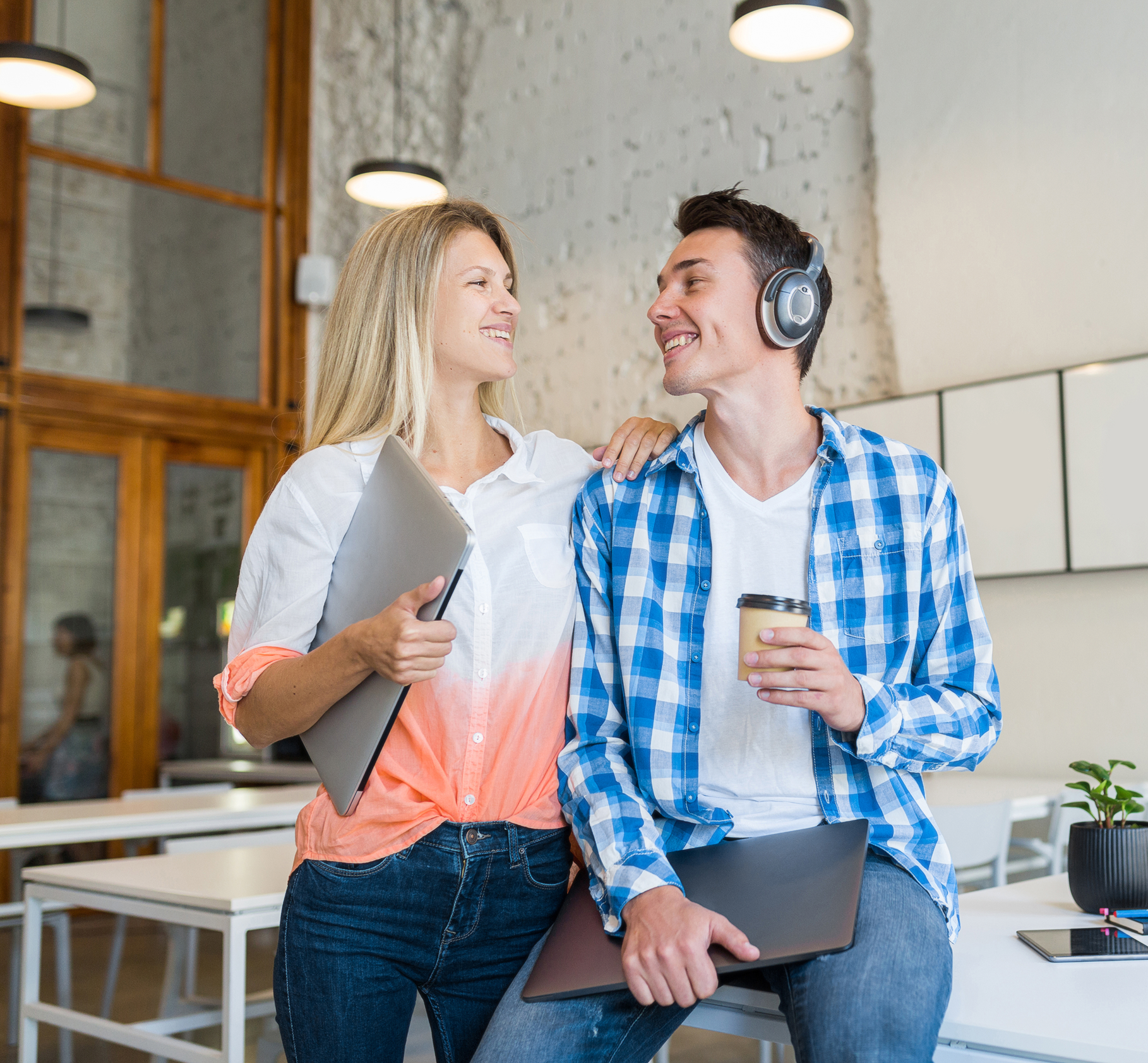 Young professionals in a modern office